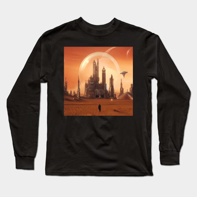 alien city Long Sleeve T-Shirt by ElectricPeacock